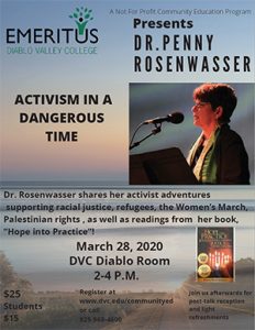 Penny Rosenwasser at Diablo Valley College flyer thumbnail